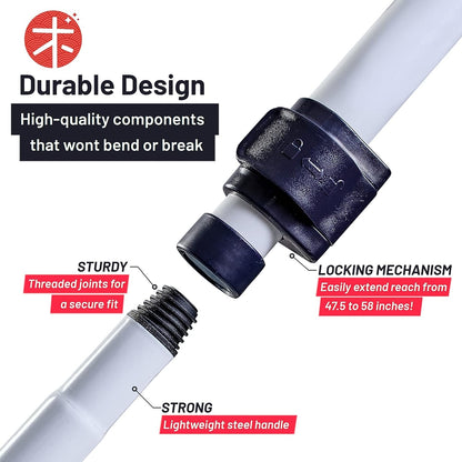 Shower Scrubber 3 in 1 Extendable Long Handle 58" Cleaning Brush